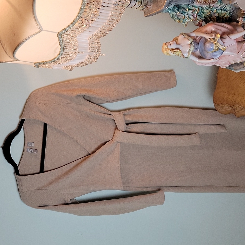 🎁 ASOS oatmeal faux wrap midi dress